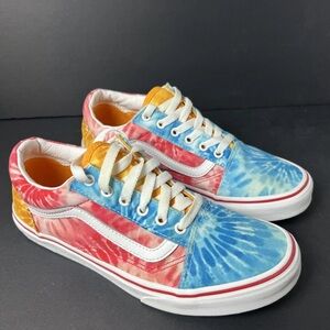 Vans Old Skool Girls Youth Tie-Dye Canvas Sneakers US 6.5 Skate Shoes Colorful